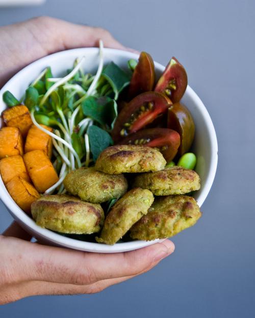 Edamame and Zucchini Patties